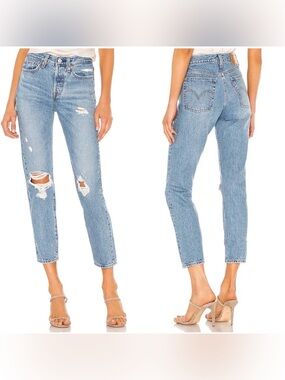Levi's wedgie fit Distressed Light Blue Denim Jeans